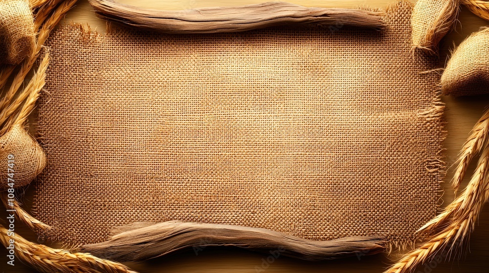 Poster close-up of grunge canvas texture background with distressed look and visible weave, ideal for use i