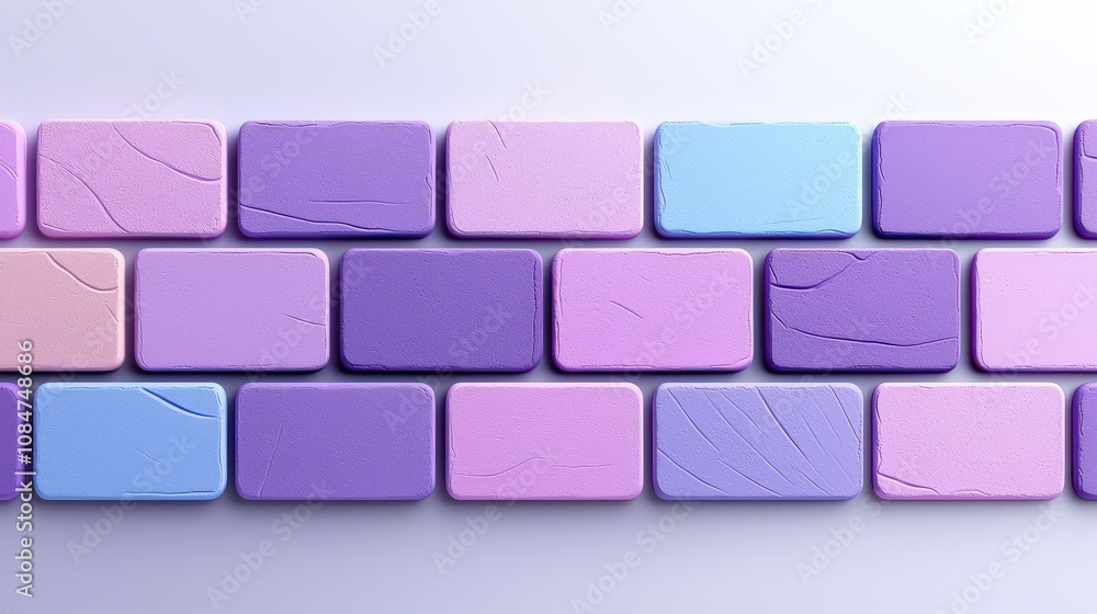 Poster detailed purple brick texture background with unique color variations and texture background, perfec