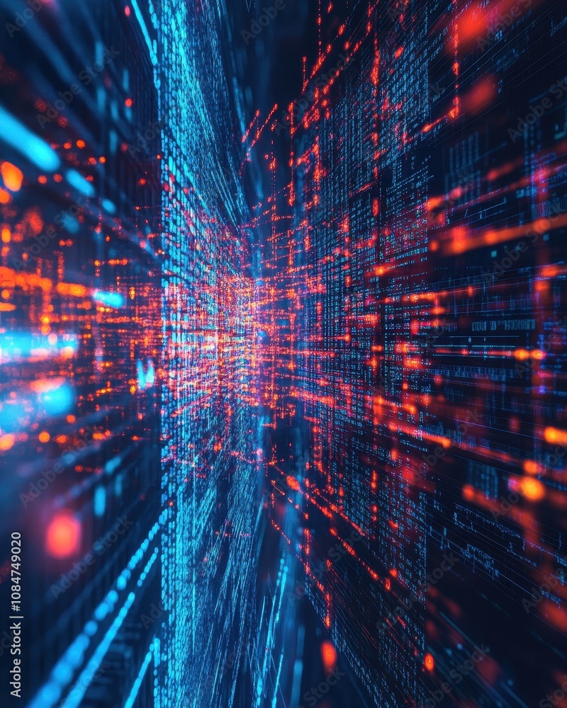 Poster digital abstract background, ideal for depicting a wide range of applications, including network cap