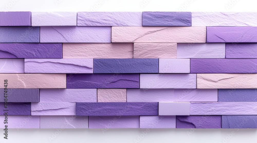Poster close-up of purple brick texture background with vibrant color and intricate patterns, ideal for cre