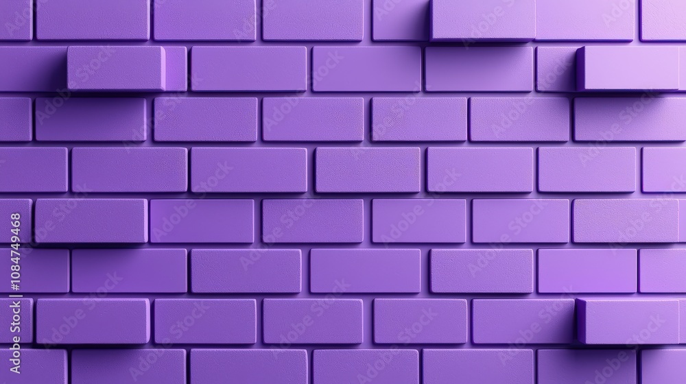 Poster close-up of purple brick texture background with vibrant color and intricate patterns, ideal for cre