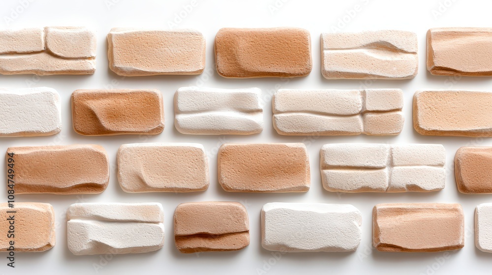 Poster close-up of rough brick texture background with visible grain and irregular surface features, ideal 