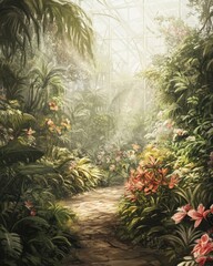 Fototapeta premium Center for bioresearch on plants, botanics, and florals. Center for plant, botanic, and floral research