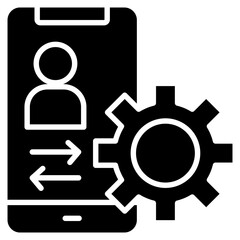 Mobile Crm  Icon Element For Design