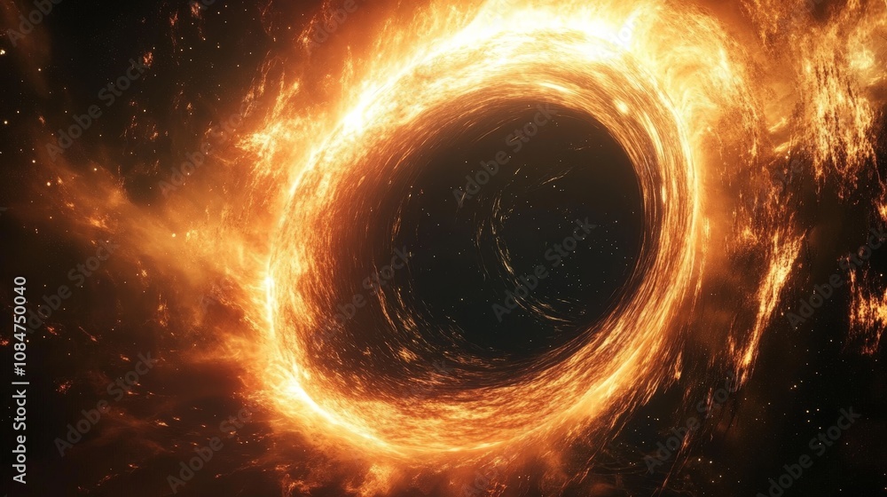 Poster a conceptual animation showing the theoretical process of entering a black hole and emerging in a di