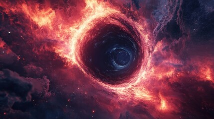 A conceptual animation showing the theoretical process of entering a black hole and emerging in a different time or universe