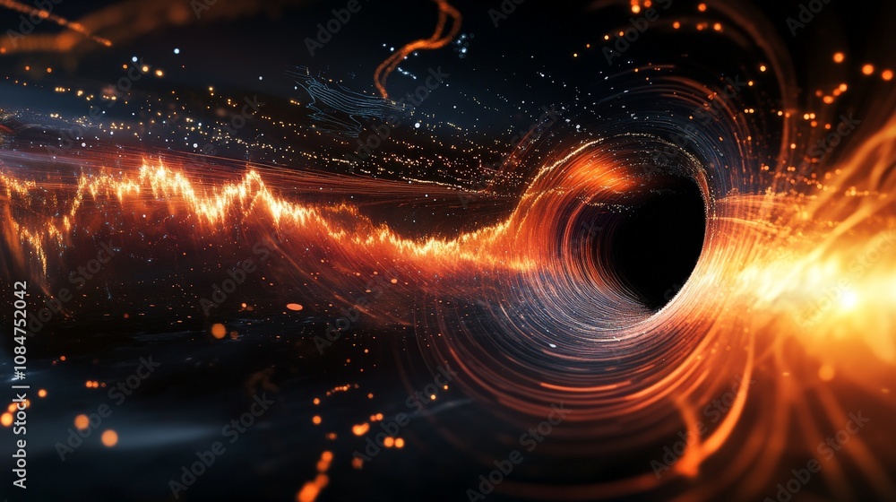 Poster a digital simulation demonstrating how black hole sound waves might propagate through different cosm
