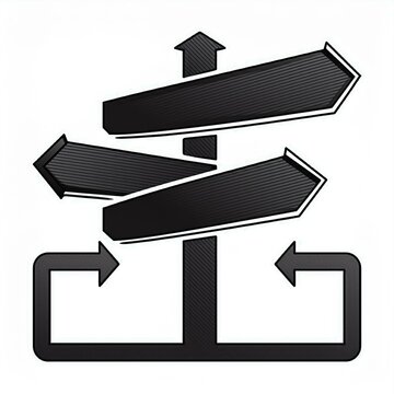panneaux fl&eacute;ch&eacute;s avec quatre directions en dessin ia