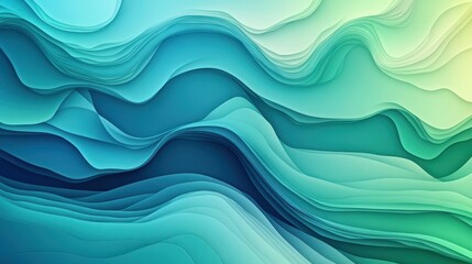 Fototapeta premium Abstract background with a gradient flow of blue and green colors. The background has a smooth, vibrant texture with blue and green hues. Minimal abstract gradient curve vector background