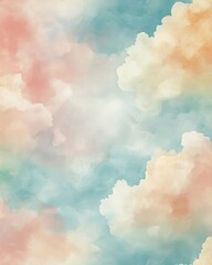 Soft pastel cloud wallpaper offers a light, airy texture that complements contemporary spaces, making it perfect for backgrounds and design endeavors.