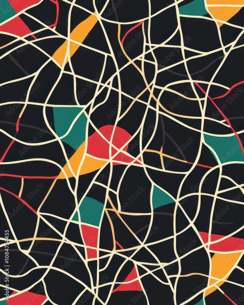 Poster minimalist seamless pattern with precise thin lines for tiling