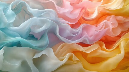 Obraz premium A harmonious blend of soft, flowing forms in gentle hues evokes a sense of fluidity and motion in an abstract arrangement.