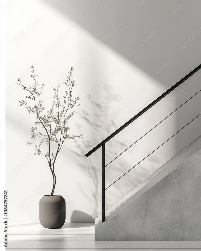 Aufkleber a modern railing poster mockup featuring a minimalist design and generous space for text, perfect fo