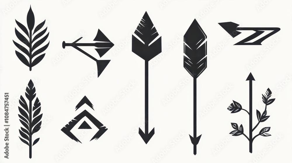 Poster black arrow element vector set