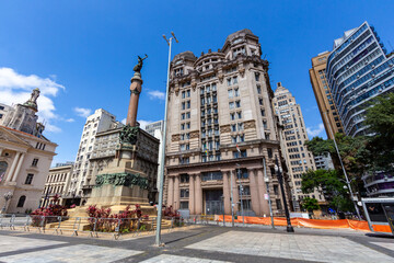 SÃO PAULO, SP, BRAZIL - OCTOBER 13, 2024: Pateo do Collegio Square, with the Immortal Glory to the...