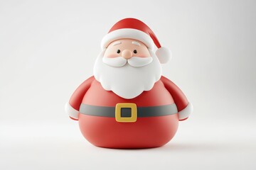 Obraz premium Cartoon Santa on White Background