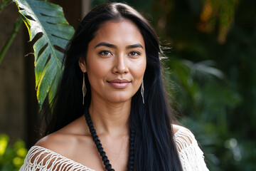 portrait of a Maori woman