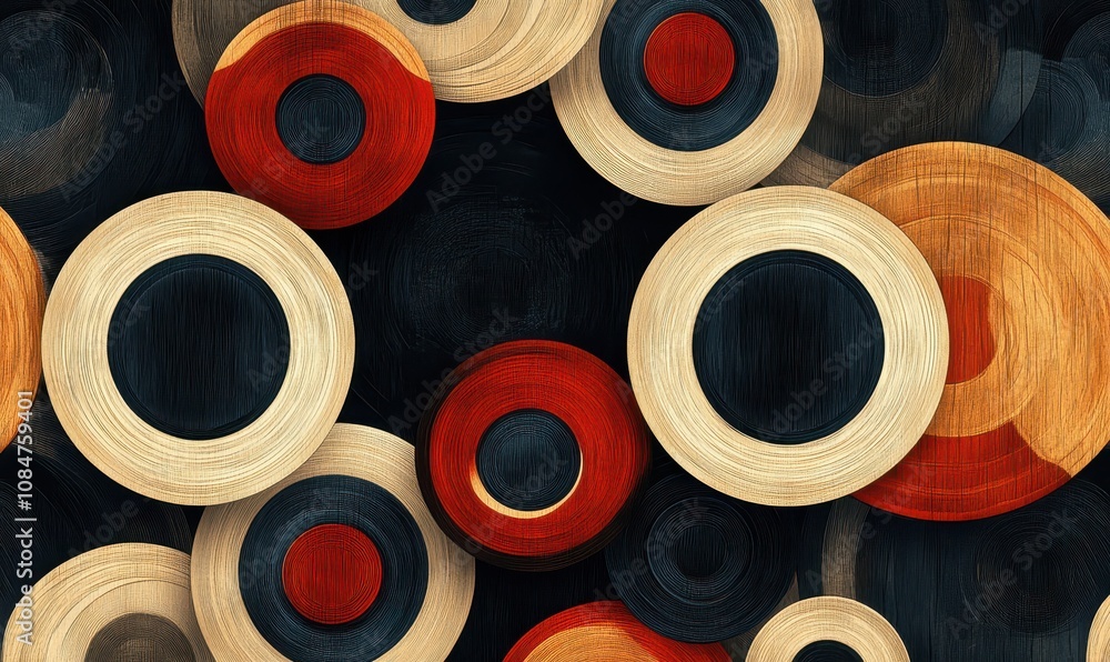 Poster seamless pattern with circles