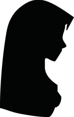 Black silhouette of a hijabi Moslem woman . This vector design is perfect for hijab brands.
