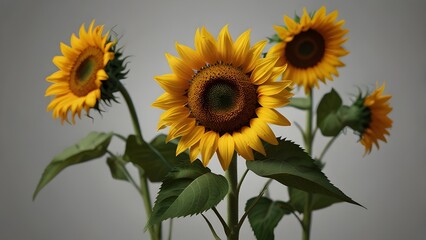 Fototapeta premium sunflowers clipart png Generative AI