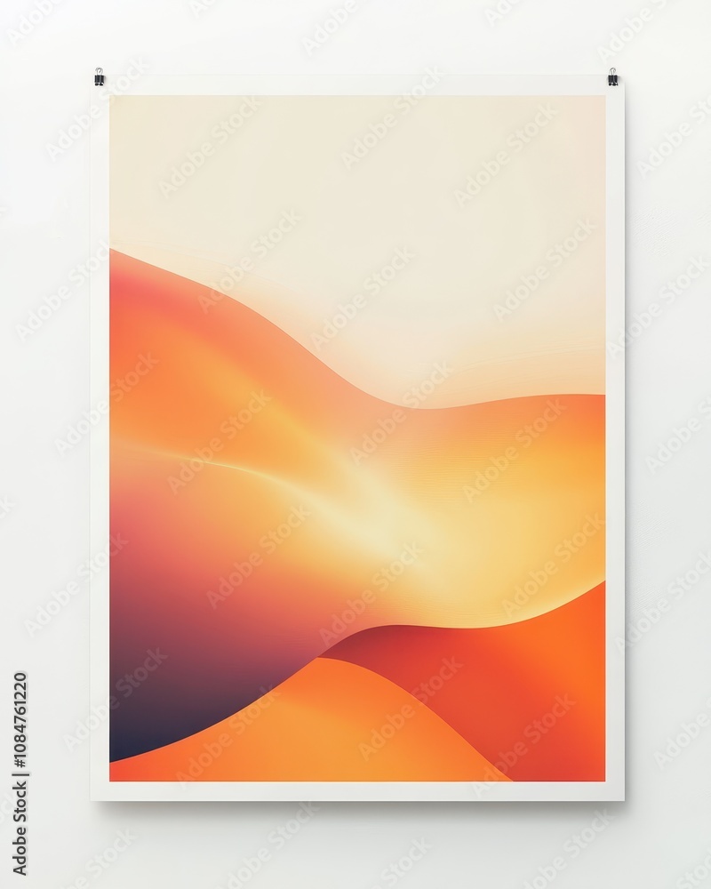 Poster a minimalist poster template highlights subtle gradients and generous whitespace, inviting imaginati