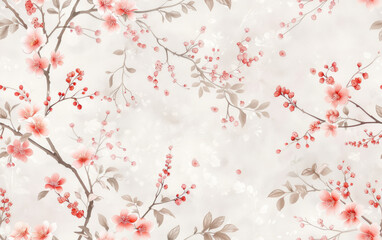 Fototapeta premium Vintage floral texture art background