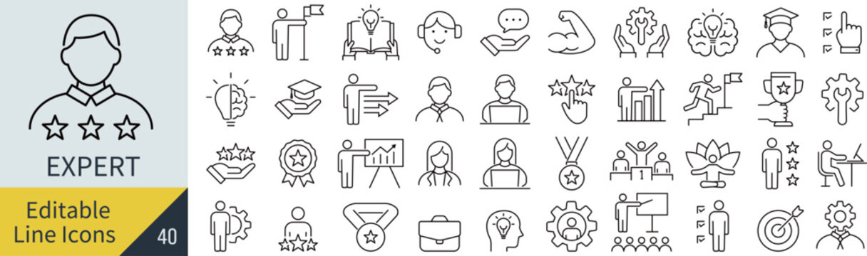 線の編集ができるエキスパートに関するアイコンセット（アウトライン化していない）