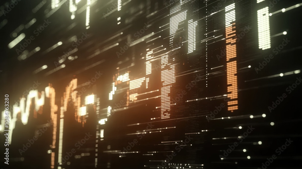 Poster data visualization insights financial markets digital artwork abstract environment close-up viewpoin