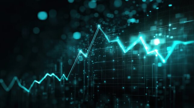 Dynamic trading chart analysis financial market infographic visualization digital environment abstract viewpoint data trends insights