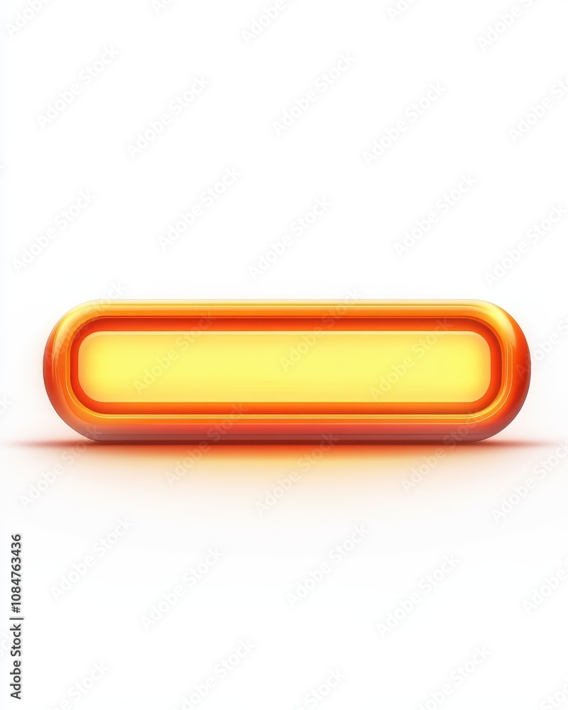 Poster glowing progress bar icon in front view, isolated on a white background, representing data loading t