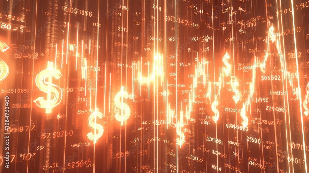 Poster dynamic financial trends and market analysis digital finance visualization abstract background high-