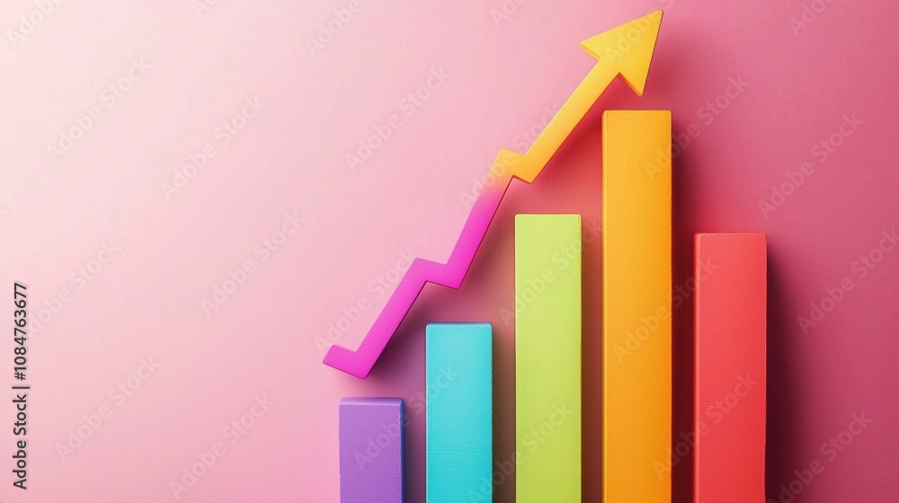 Poster analyzing business growth trends through colorful graphs modern office infographic visualization bri