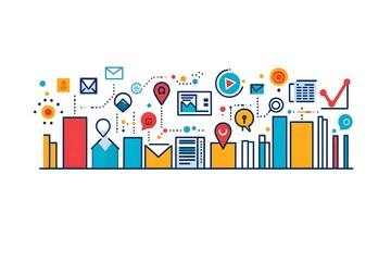 Business Marketing illustrations. Mega set. Collection of scenes with men and women taking part in business activities. Trendy vector style Startup online shopping company milestones infographics.
