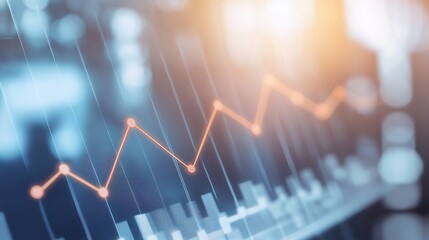 Analyzing business growth trends global market data visualization digital environment close-up view financial insights