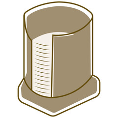 Collection of coffee tools and utensils for brewing and serving, isolated vector cliparts. Hand drawn doodle illustrations. Coffee machine and other equipment for coffee shop.