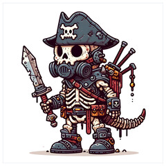 pirate skull and sword
