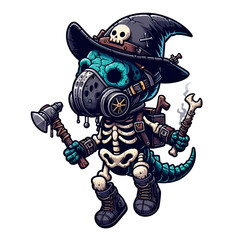the robot with a sword in their hands