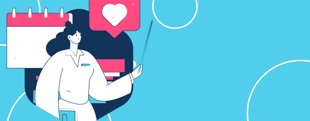 Flat vector illustration of business people operating work scene
