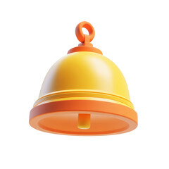 Fototapeta premium alarm bell 3d icon cartoon style floating on transparency background PNG