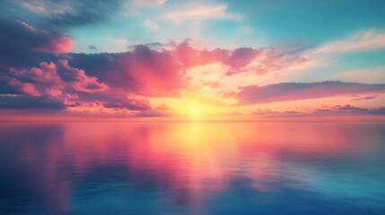 Fototapeta premium Vibrant Sunset Over the Ocean