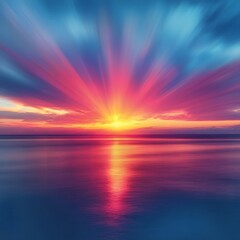 Fototapeta premium Vibrant Sunset Over the Ocean