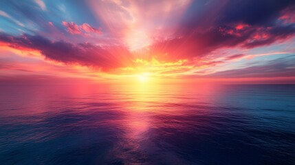 Fototapeta premium Vibrant Sunset Over the Ocean