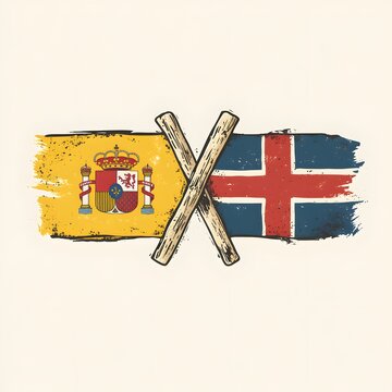 recommend clip art: Spain vs Iceland Flag Showdown