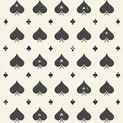 black and white casino background with card suits, modern gambling design