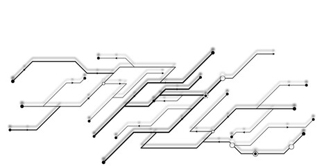 Vectors White Abstract geometric dots and lines connection circuit concept. Hi tech digital connect, communication, High technology concept.