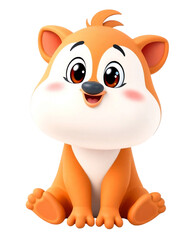 Cartoon Orange Puppy on Transparent Background Image