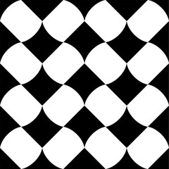 Seamless pattern with geometric motifs in black and white. Vector illustration.