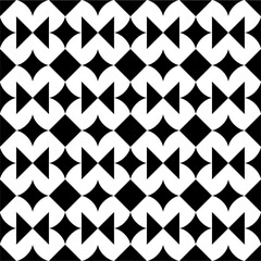 Seamless pattern with geometric motifs in black and white. Vector illustration.