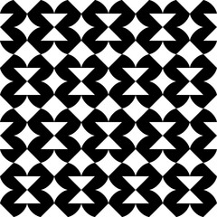 Seamless pattern with geometric motifs in black and white. Vector illustration.