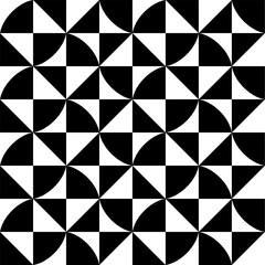 Seamless pattern with geometric motifs in black and white. Vector illustration.